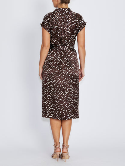 Abbey Brown Dot Dress