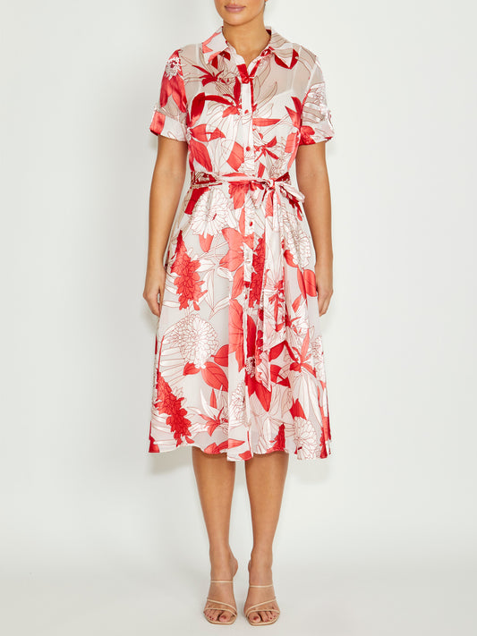 Women's Satin Shirtdress Dress | Sadie