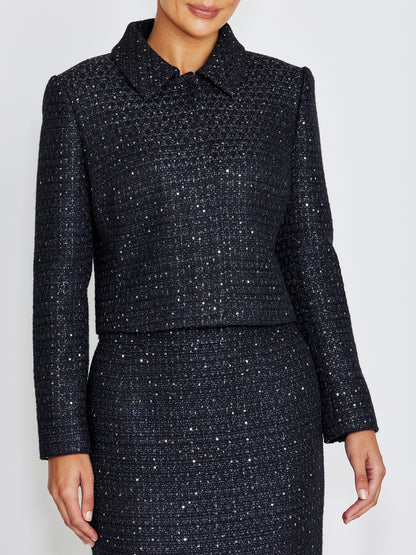 Trina Navy Tweed Jacket