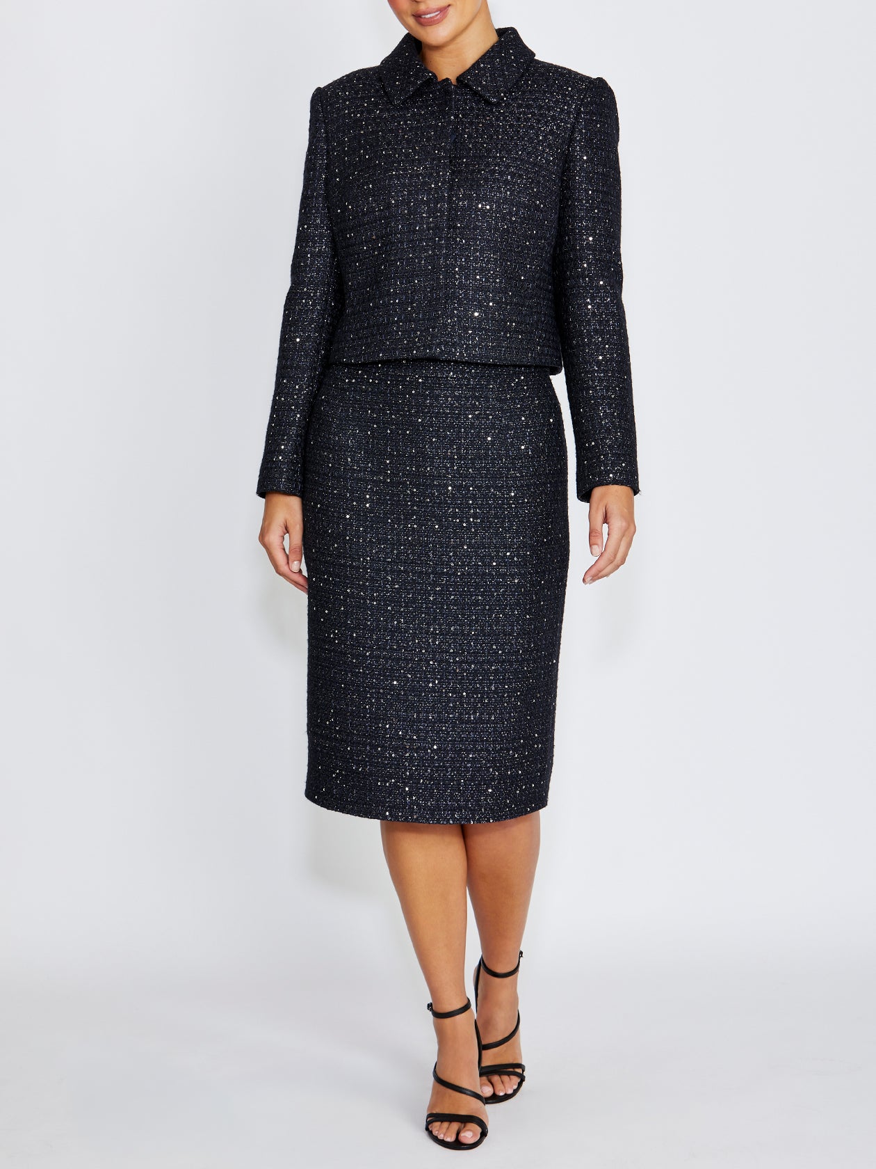 Trina Navy Tweed Jacket