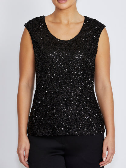 Rosalia Black Sequin Top