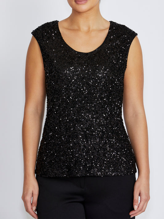 Rosalia Black Sequin Top