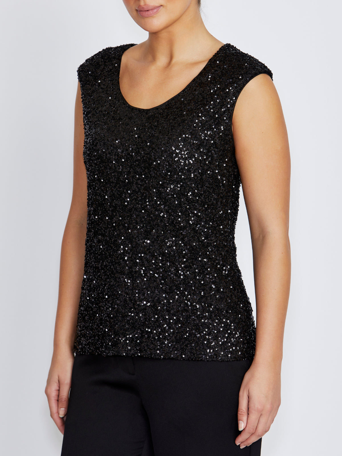 Rosalia Black Sequin Top