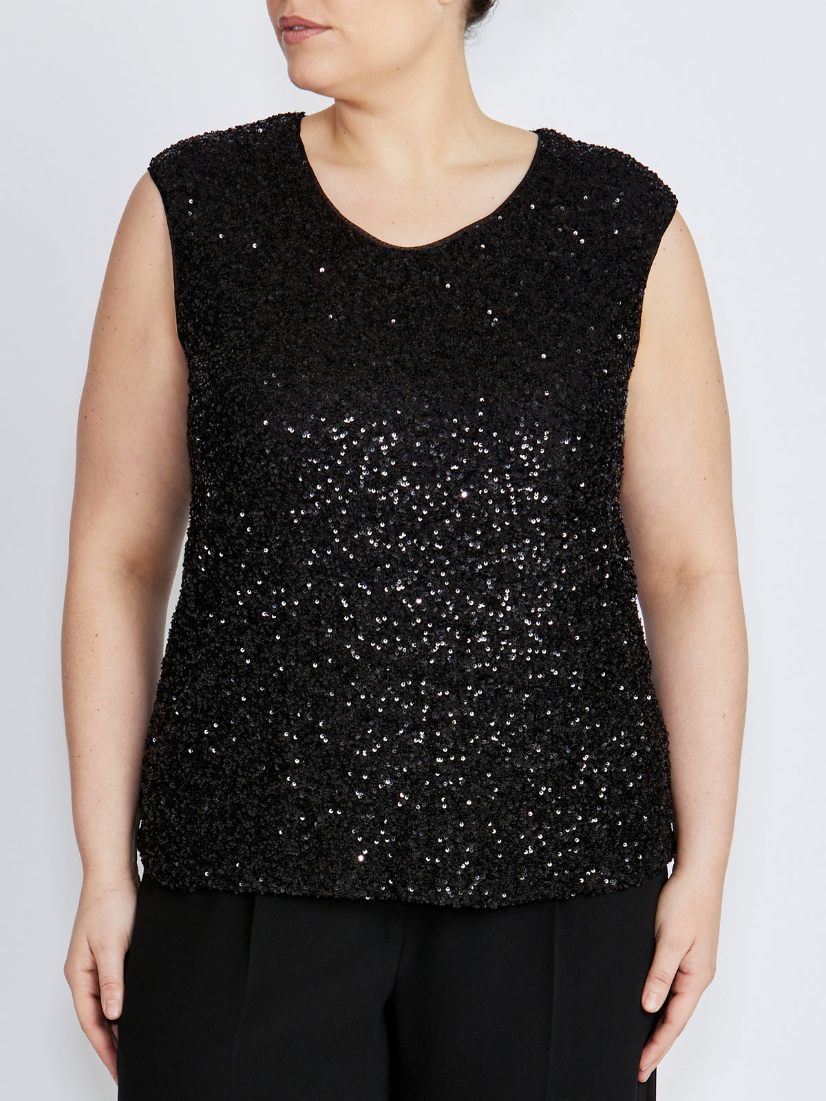 Rosalia Black Sequin Top