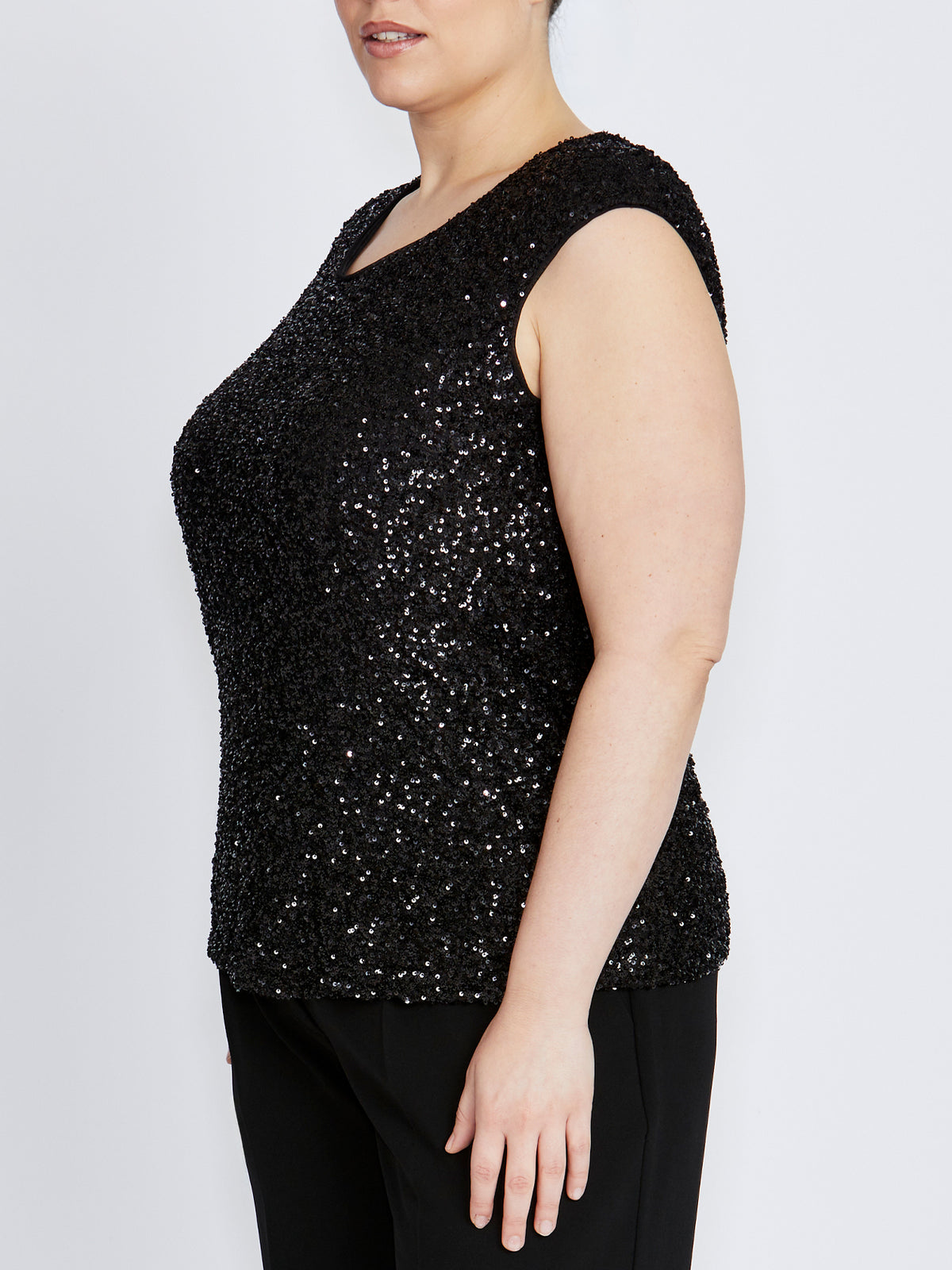 Rosalia Black Sequin Top