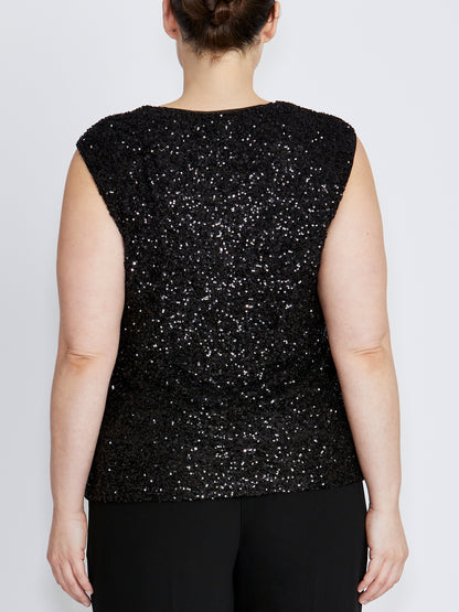 Rosalia Black Sequin Top