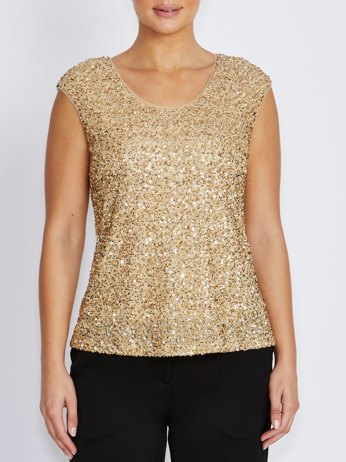 Rosalia Champagne Sequin Top