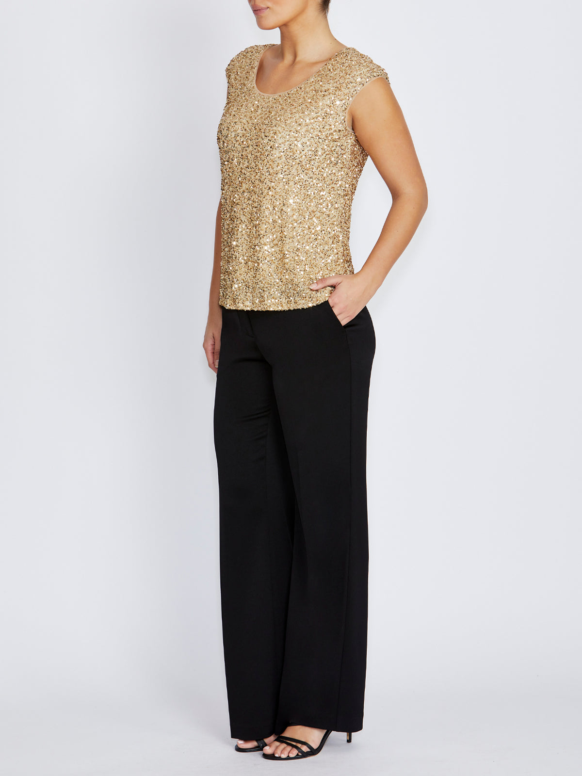 Rosalia Champagne Sequin Top