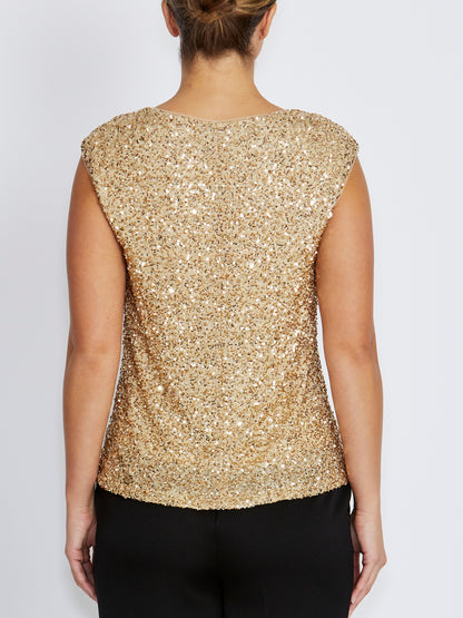 Rosalia Champagne Sequin Top