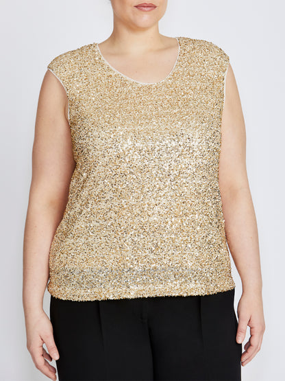 Rosalia Champagne Sequin Top