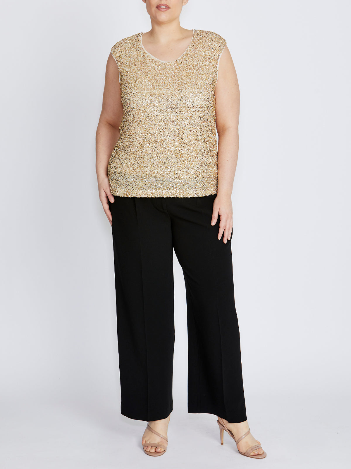 Rosalia Champagne Sequin Top