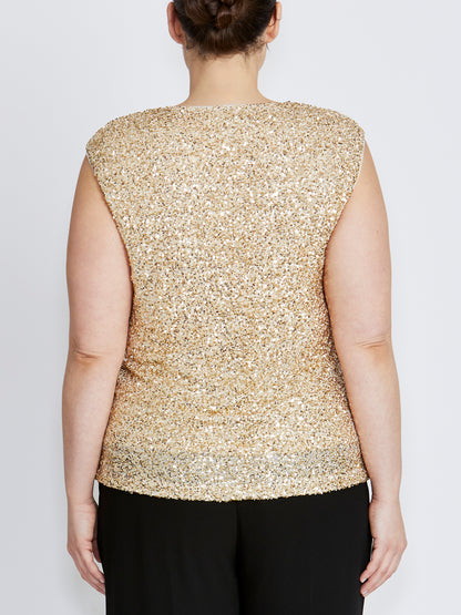 Rosalia Champagne Sequin Top
