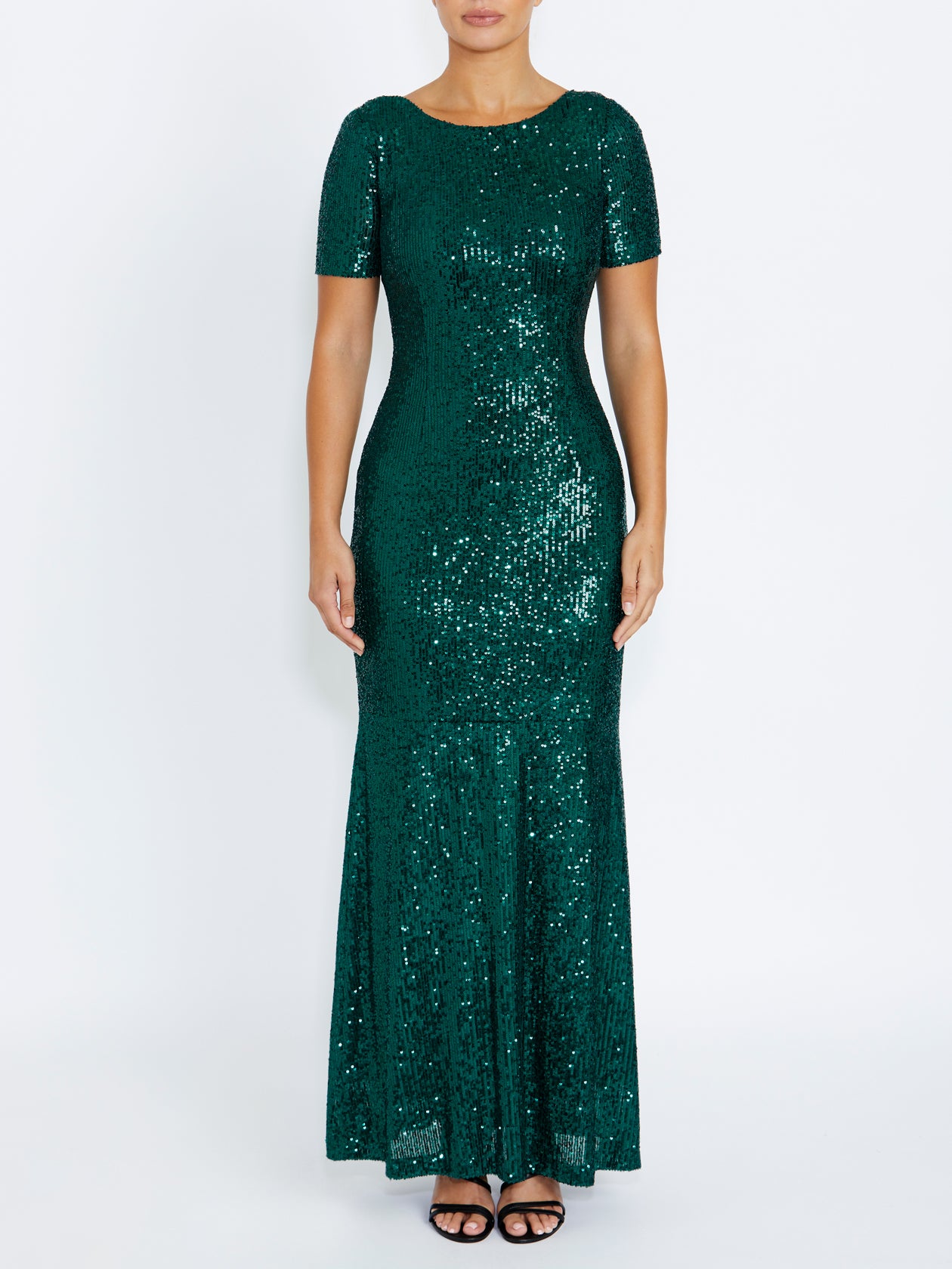 Women's Sequin Floor Length Gown in Green | Claire