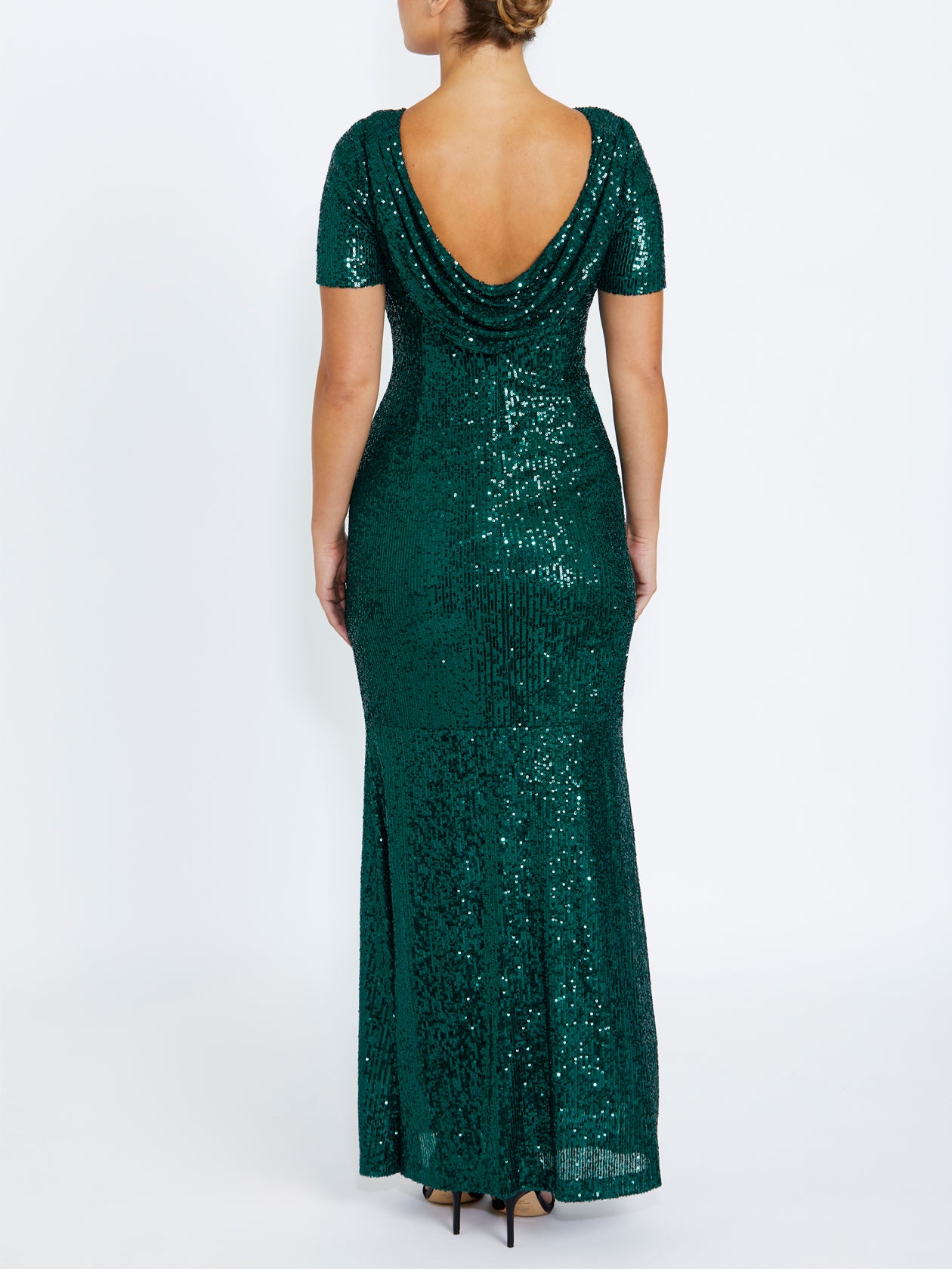 Women's Sequin Floor Length Gown in Green | Claire