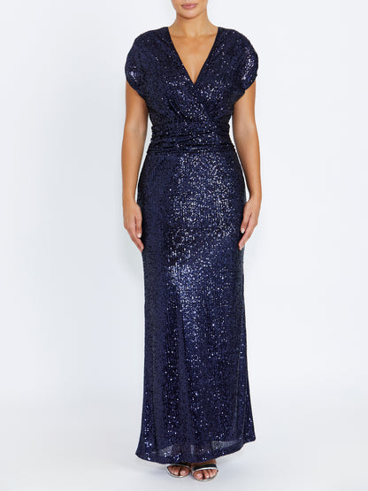 Calista Navy Sequin Gown