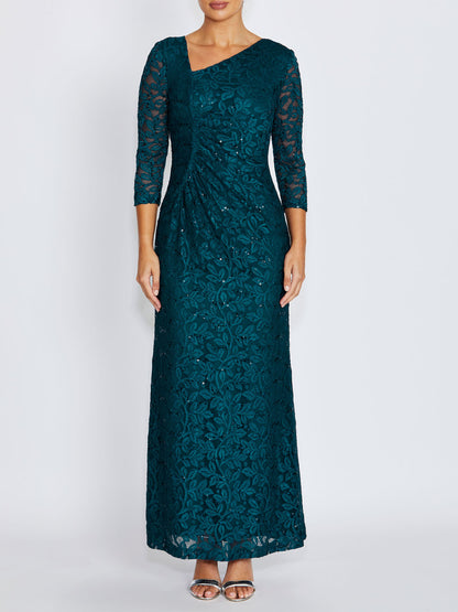Leighton Teal Lace Gown
