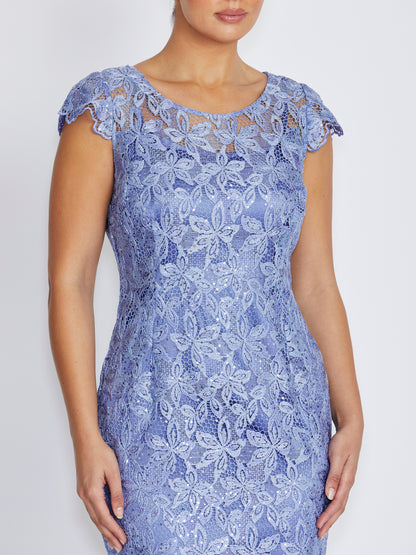 Rhea Periwinkle Sequin Lace Dress