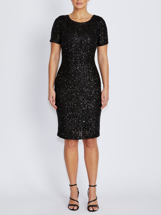Sarina Black Sequin Dress