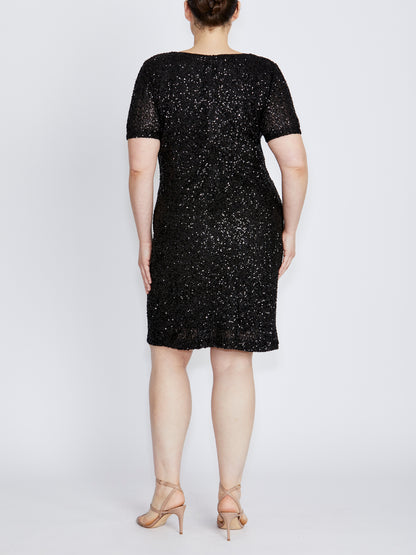 Sarina Black Sequin Dress