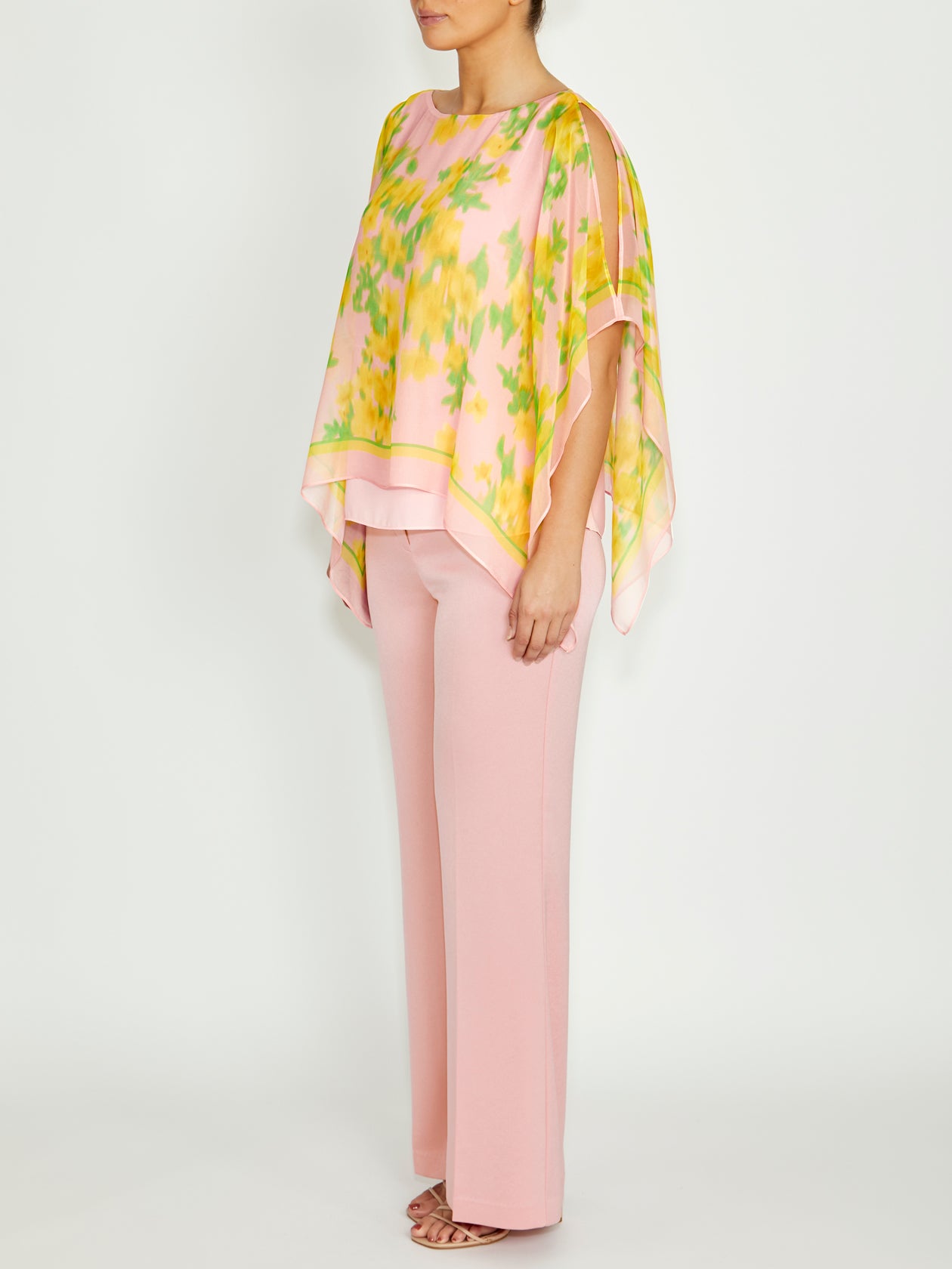 Silvie Pink Floral Silk Top