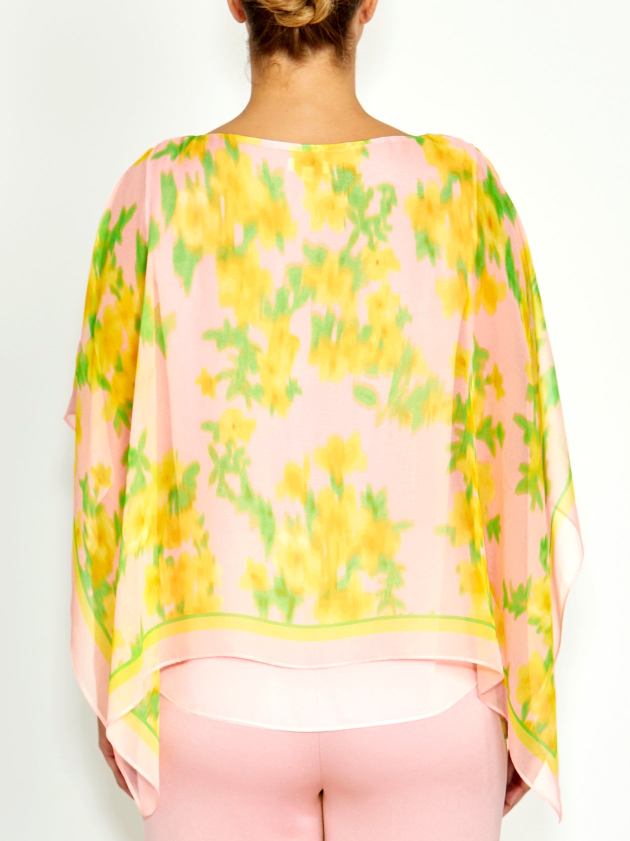 Silvie Pink Floral Silk Top