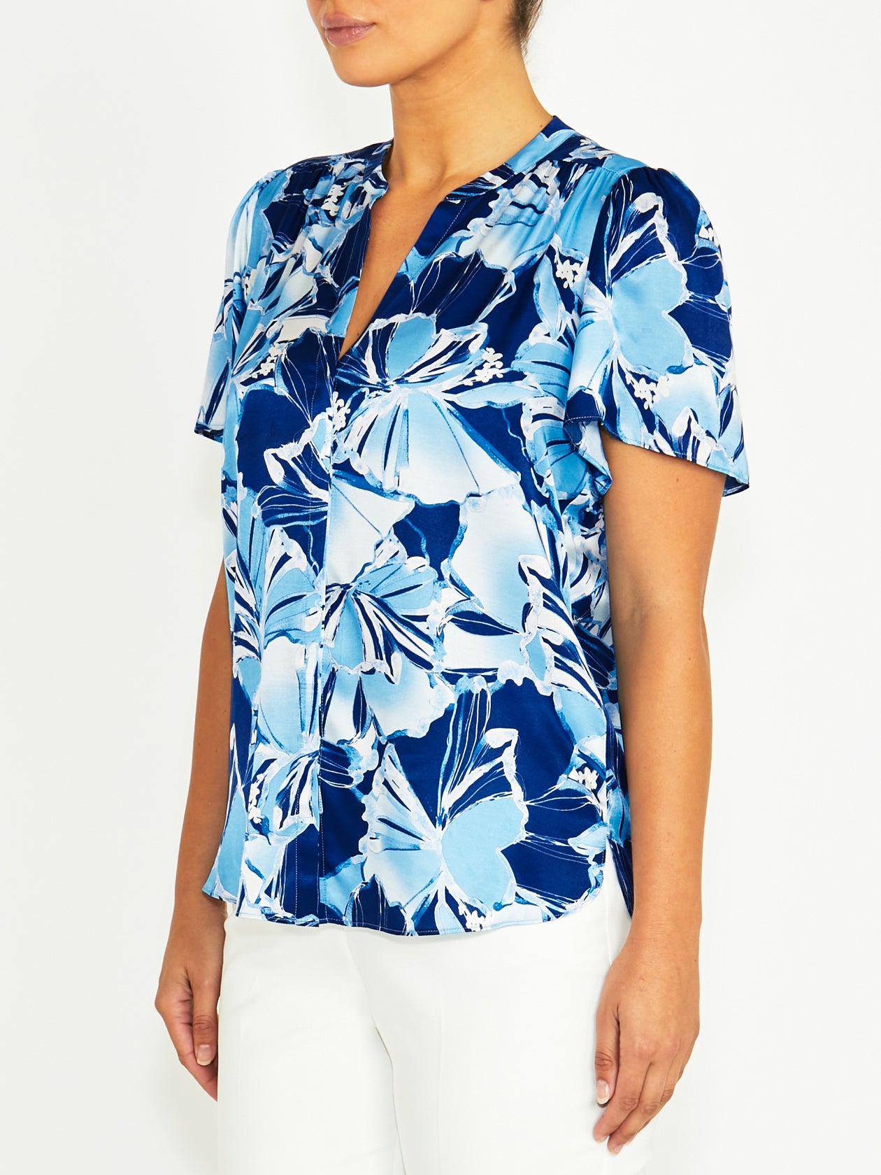 Clover Glacier Silk Top