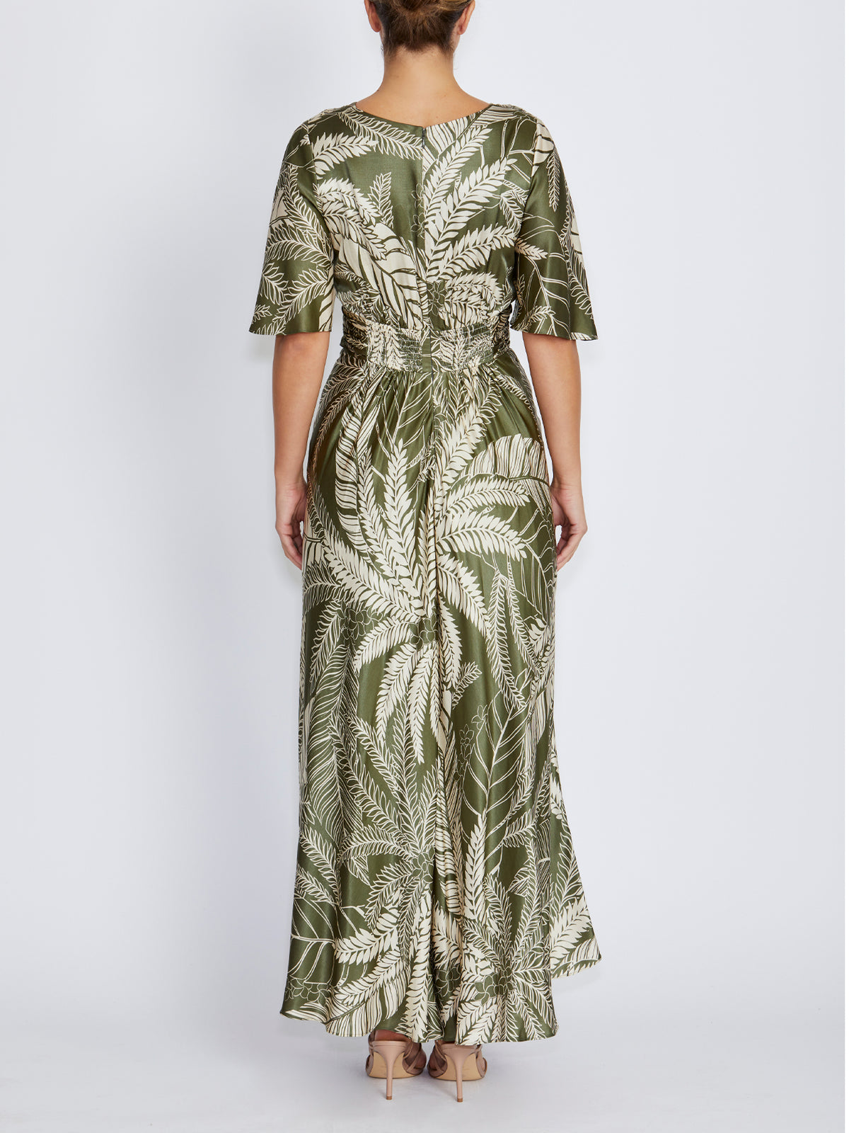Elena Palm Print Maxi Dress