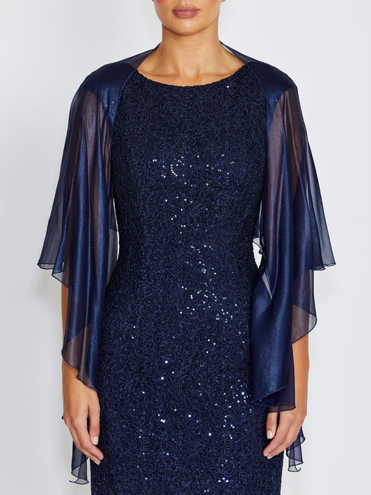 navy blue shrugs for dresses Bamboo Open Front Shrug making it perfect for special occasions Satin Bolero Ladies Navy Shrug