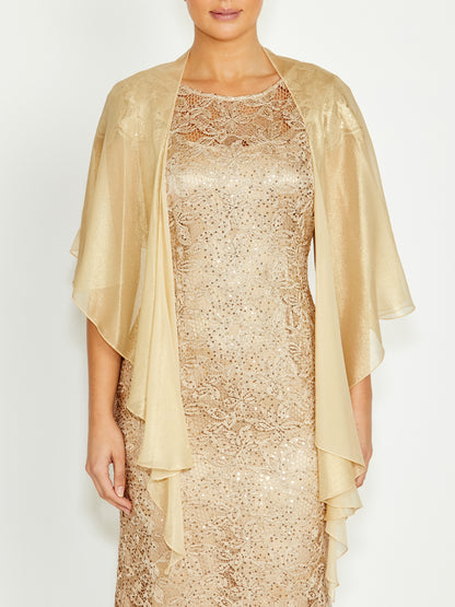 Women's Silk Wrap Shrug in Gold | Champagne Women's Silk Wrap Shrug in Gold | Champagne