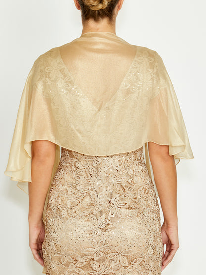 Women's Silk Wrap Shrug in Gold | Champagne Women's Silk Wrap Shrug in Gold | Champagne