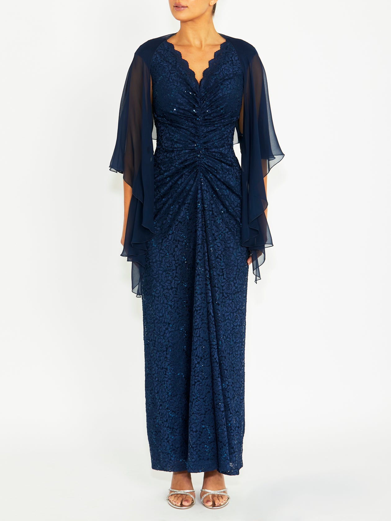 Women's Silk Wrap Shrug in Navy Women's Silk Wrap Shrug in Navy