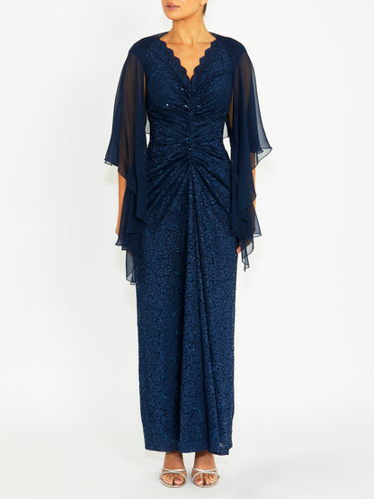 Women's Silk Wrap Shrug in Navy Women's Silk Wrap Shrug in Navy