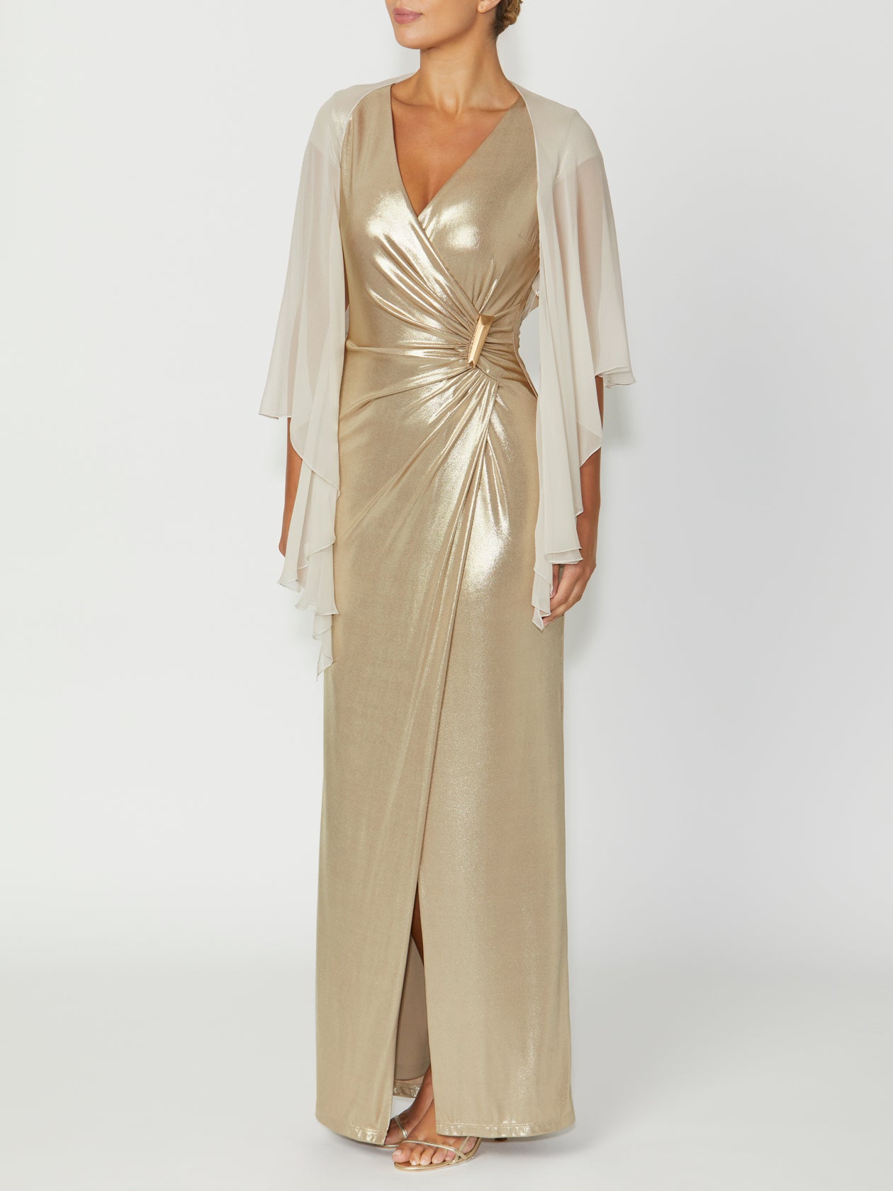 gold shrugs for dresses Natalia Fedner ROSE GOLD CHAIN BOLERO SHRUG