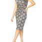 Helena Silver Stretch Lace Dress