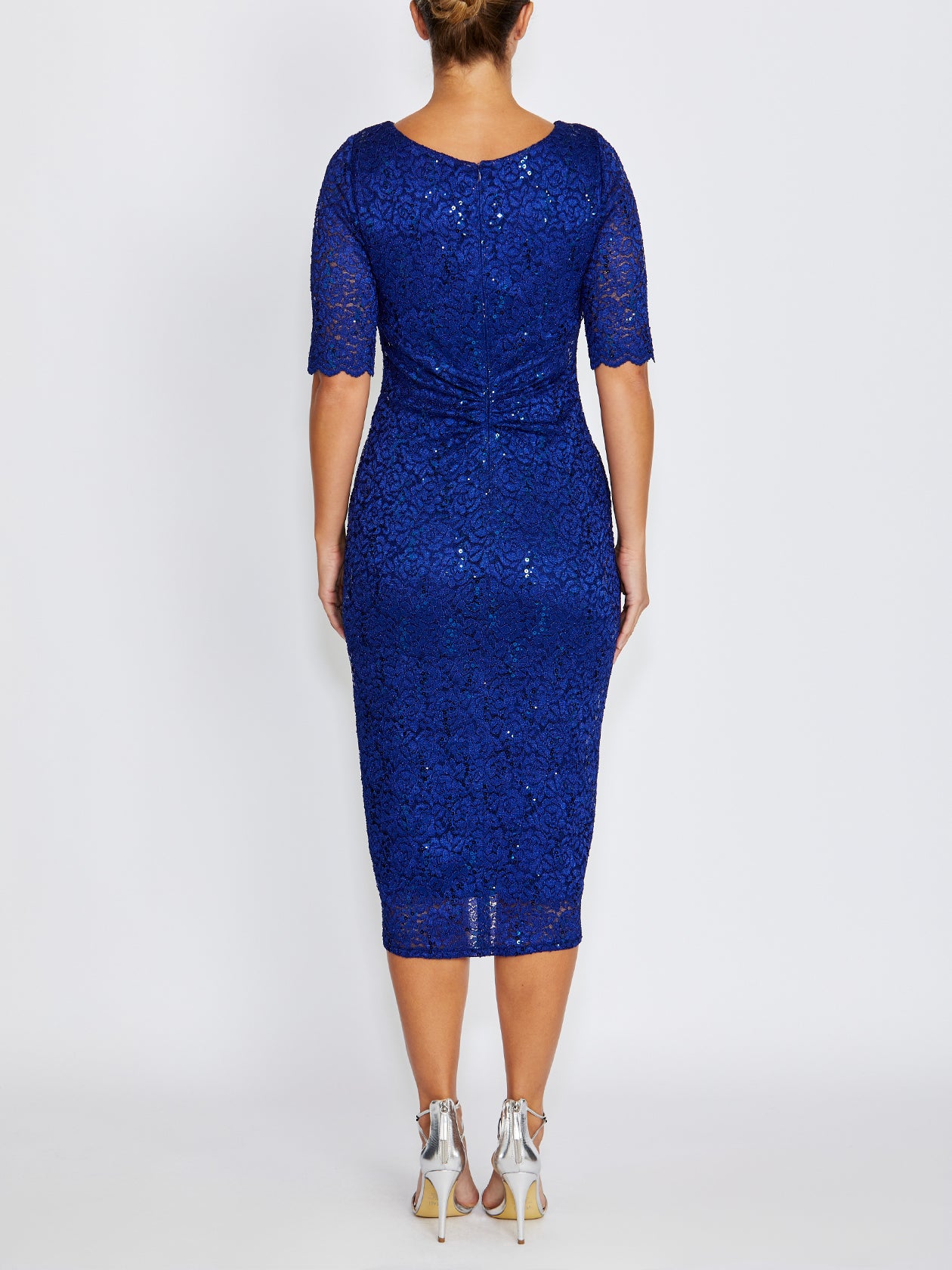 Nina Dark Periwinkle Stretch Lace Dress