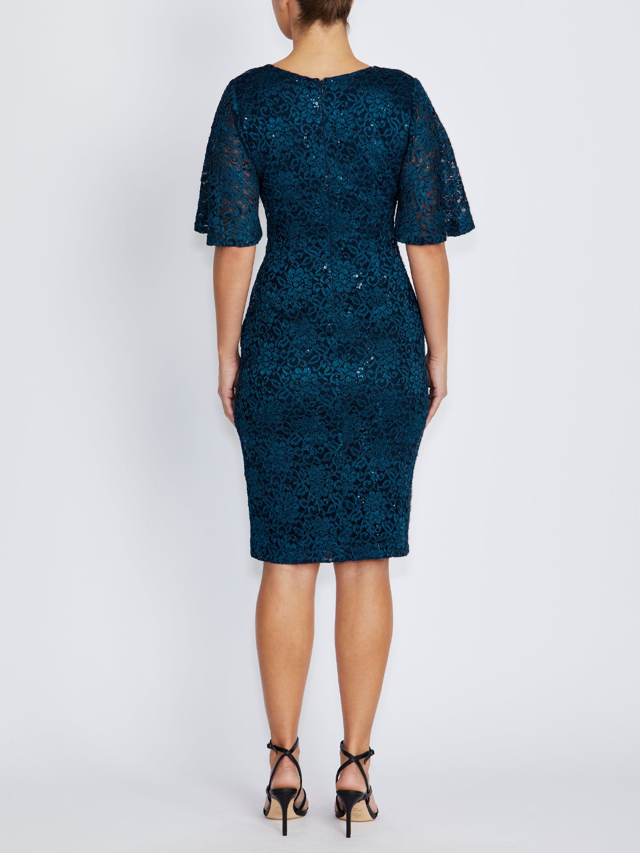 Esme Deep Teal Stretch Lace Dress