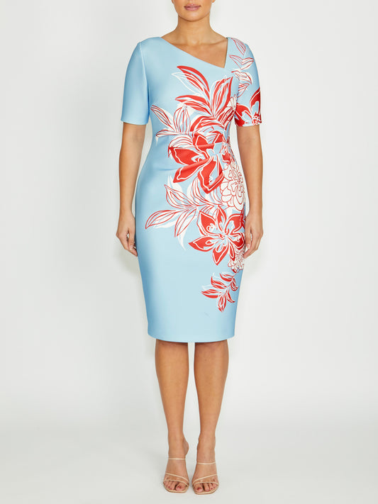 Women's Stretch Scuba Asymmetrical Dress | Milena