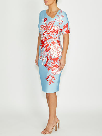 Women's Stretch Scuba Asymmetrical Dress | Milena