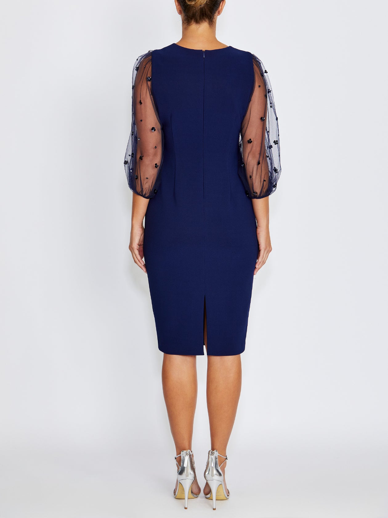 Theresa Navy Scuba Crepe Dress