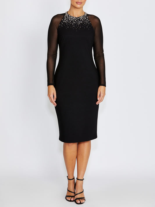 Marbella Black Scuba Crepe Dress