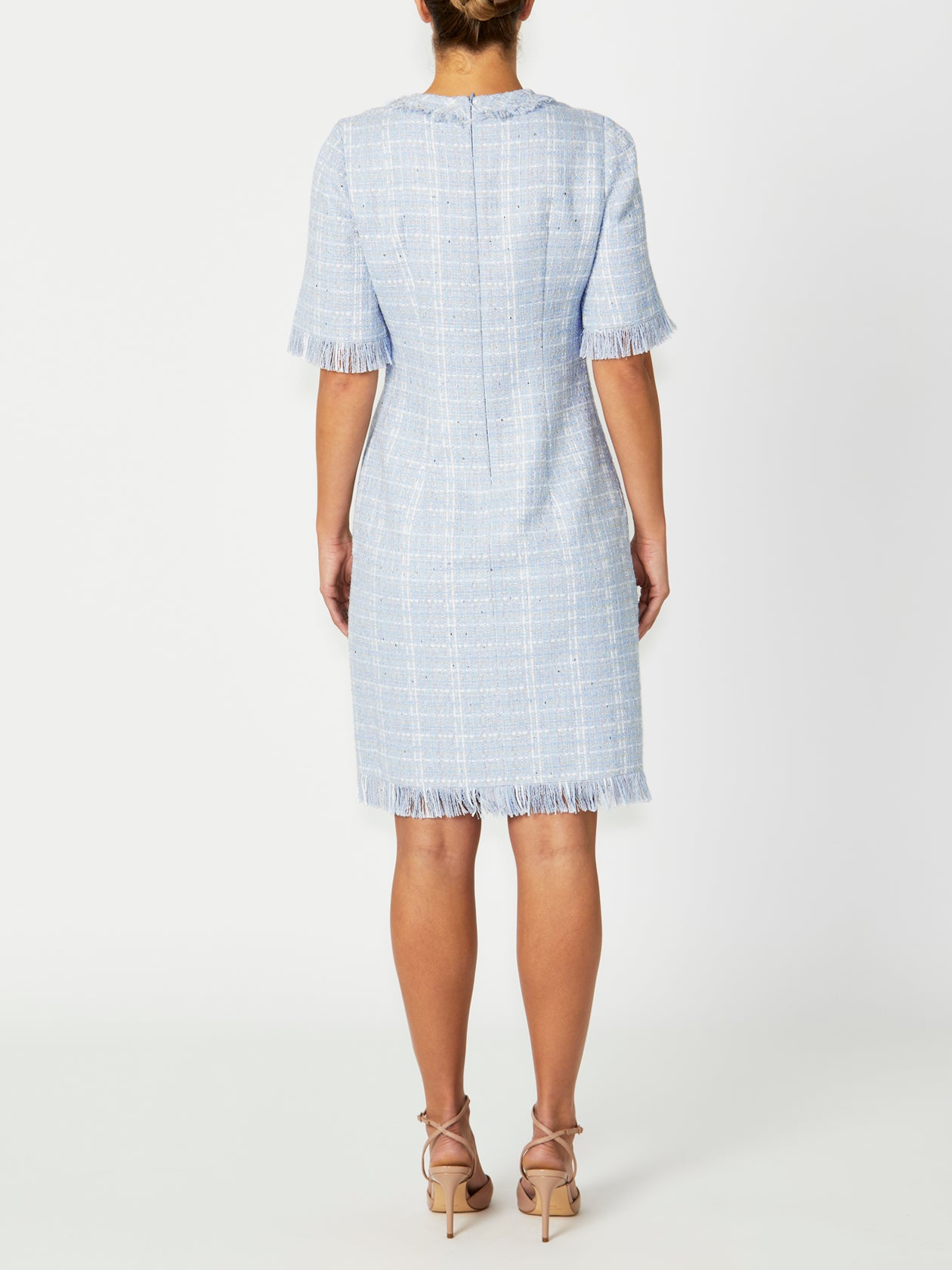 Women's Tweed Shift Dress in Blue | Lilly Women's Tweed Shift Dress in Blue | Lilly