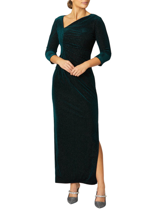 Hestia Green Velour Gown