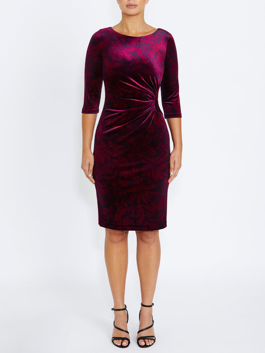 Women's Velour Easy Fit Velour Dress in Pink | Lottie