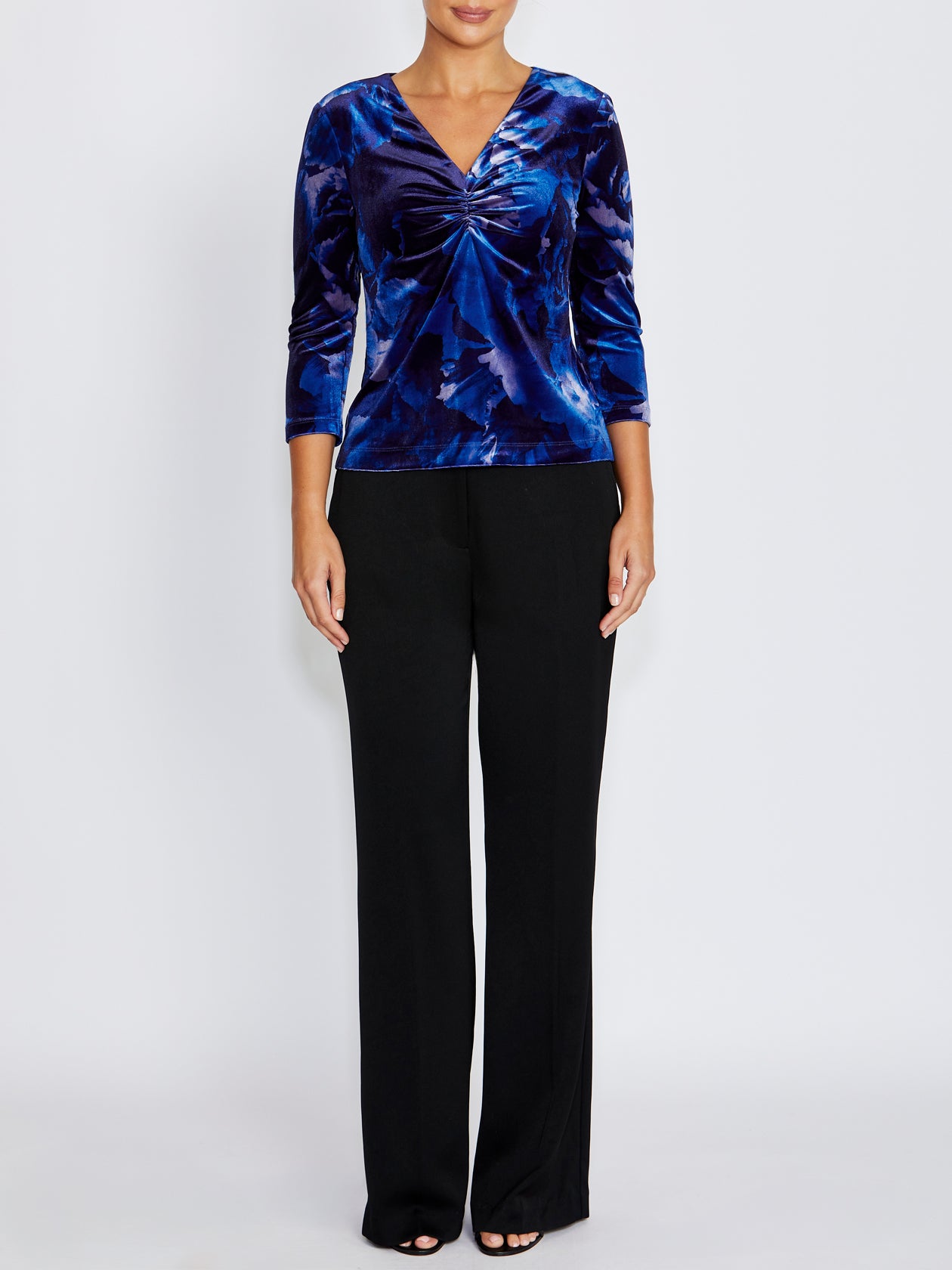 Coralie Printed Velour Top