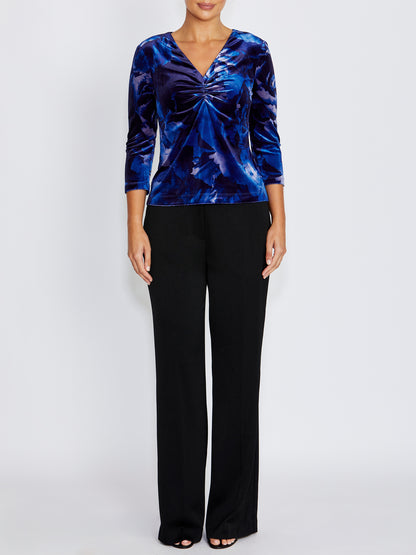 Coralie Printed Velour Top