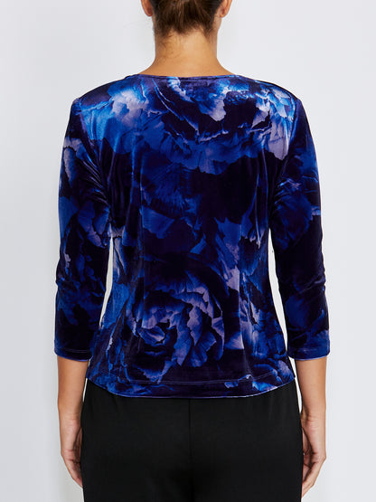Coralie Printed Velour Top
