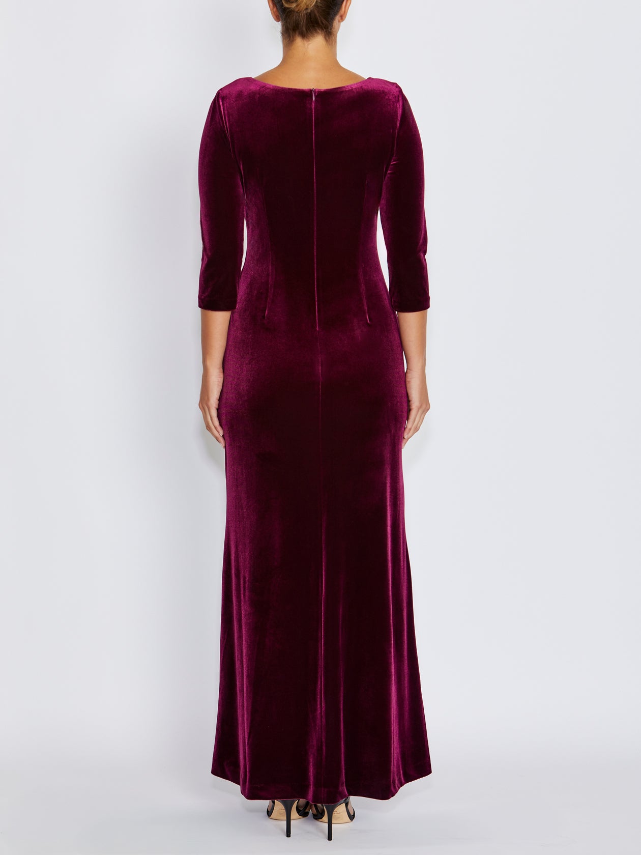 Huxley Dark Berry Velour Gown