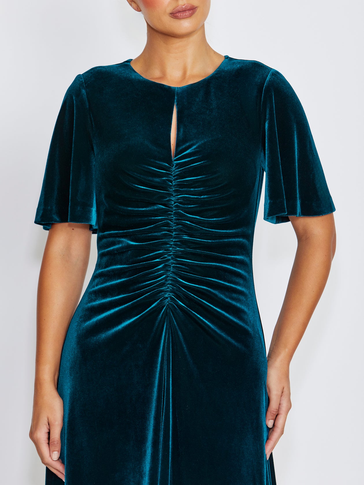 Lyla Dark Teal Velour Dress