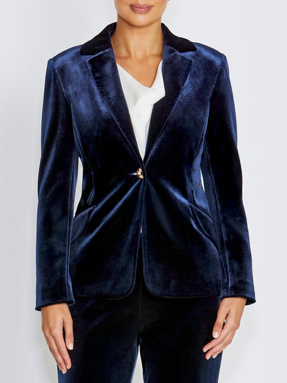Valencia Navy Velour Jacket