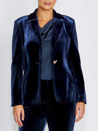 Valencia Navy Velour Jacket